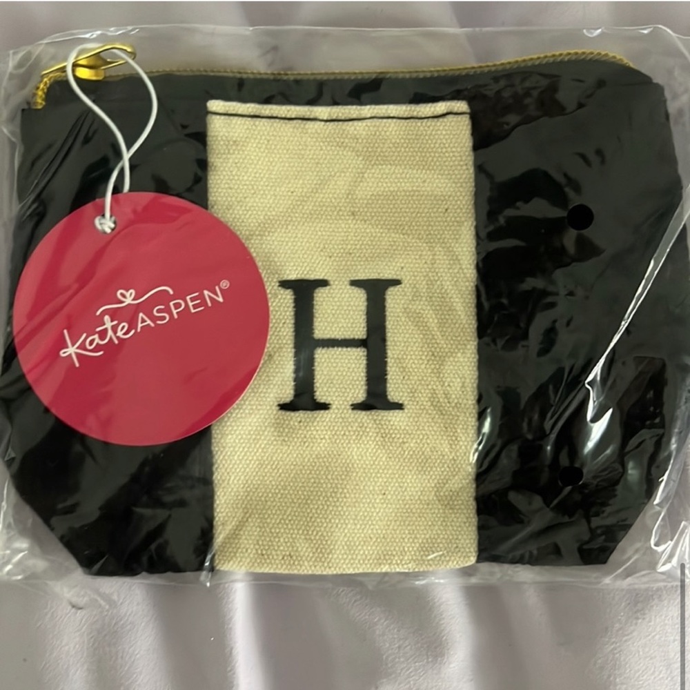 Kate Aspen “H” Initialed Mini Makeup Bag